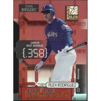 2001 Donruss Elite Prime Numbers Die Cuts #PN1C Alex Rodriguez/350