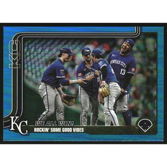 2025 Topps Blue Rainbow Foil #436 We All Win!/Bobby Witt Jr/Salvador Perez/Michael Massey/Tyler Gentry