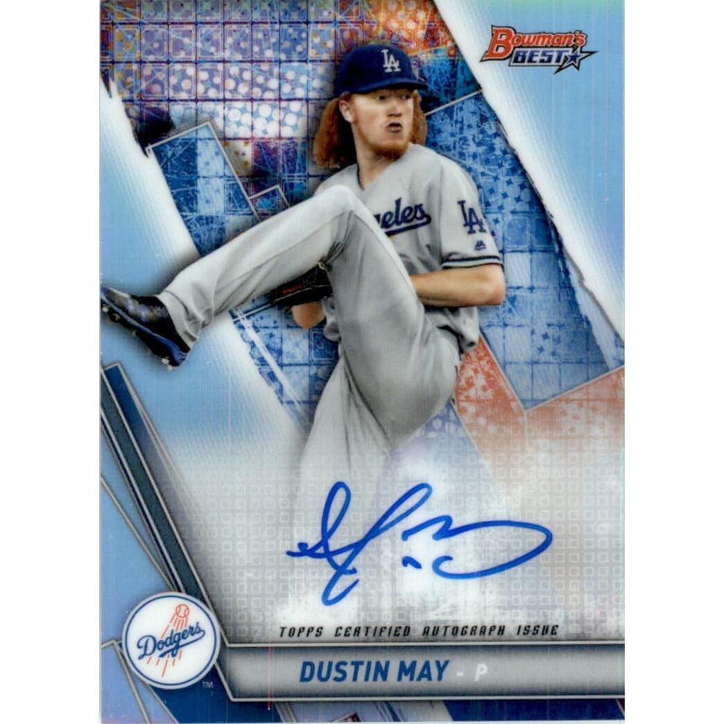 2019 Bowman's Best Best of '19 Autographs Refractors #B19DM Dustin May. rookie card picture