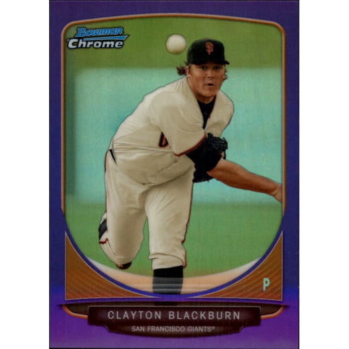 2013 Bowman Chrome Prospects Purple Refractors #BCP98 Clayton Blackburn. rookie card picture