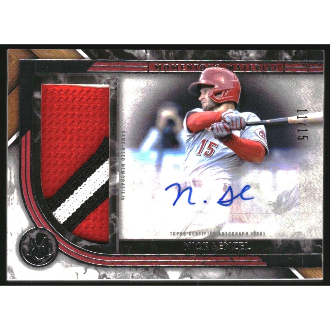 2022 Topps Museum Collection Momentous Material Jumbo Patch Autographs #MMJPANS Nick Senzel. rookie card picture