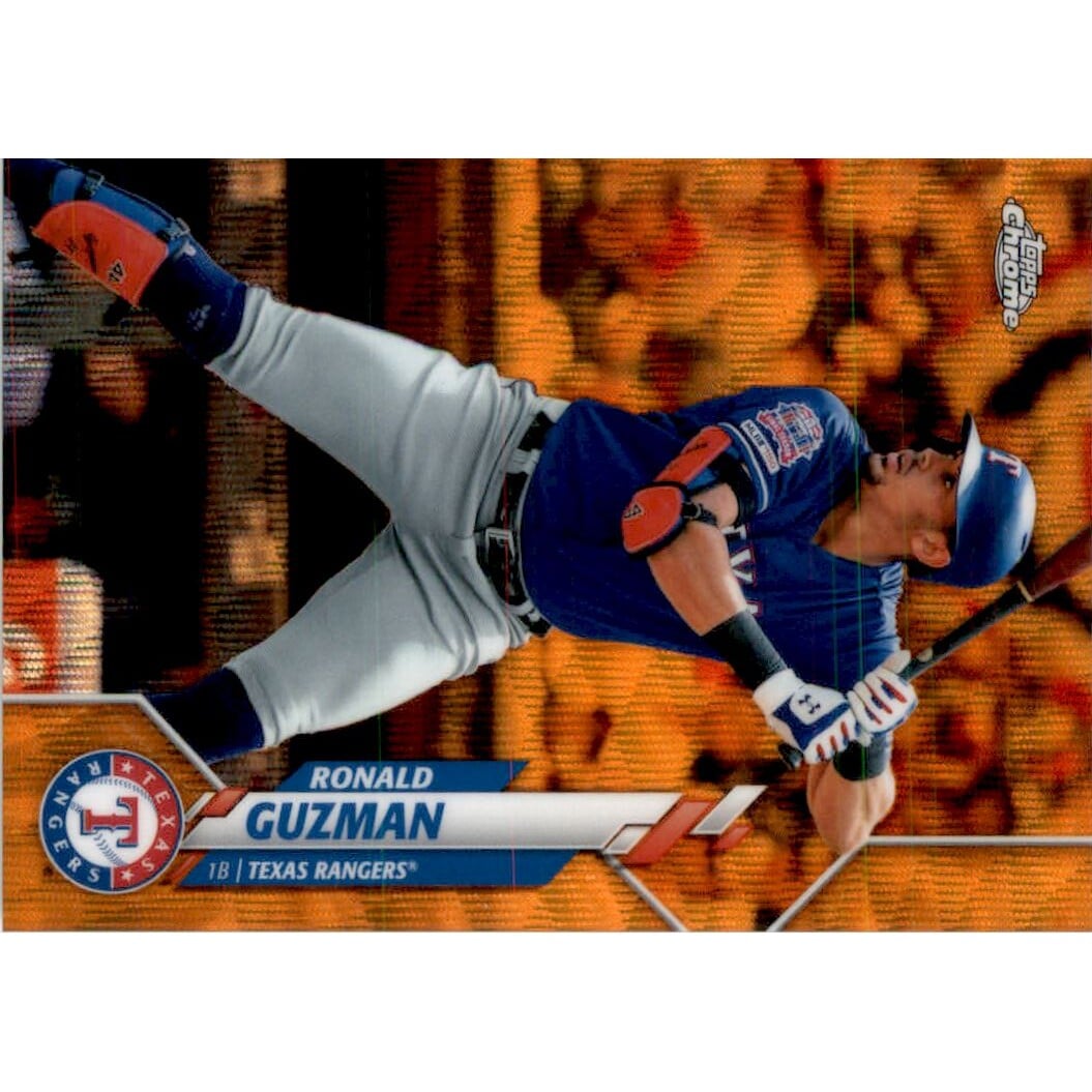 2020 Topps Chrome Orange Wave Refractors #129 Ronald Guzman. rookie card picture