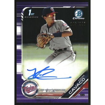 2019 Bowman Chrome Draft Autographs Purple Refractors #CDAKC Keoni Cavaco