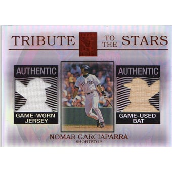 2003 Topps Tribute Contemporary Tribute to the Stars Dual Relics Red #NG Nomar Garciaparra Bat-Jsy