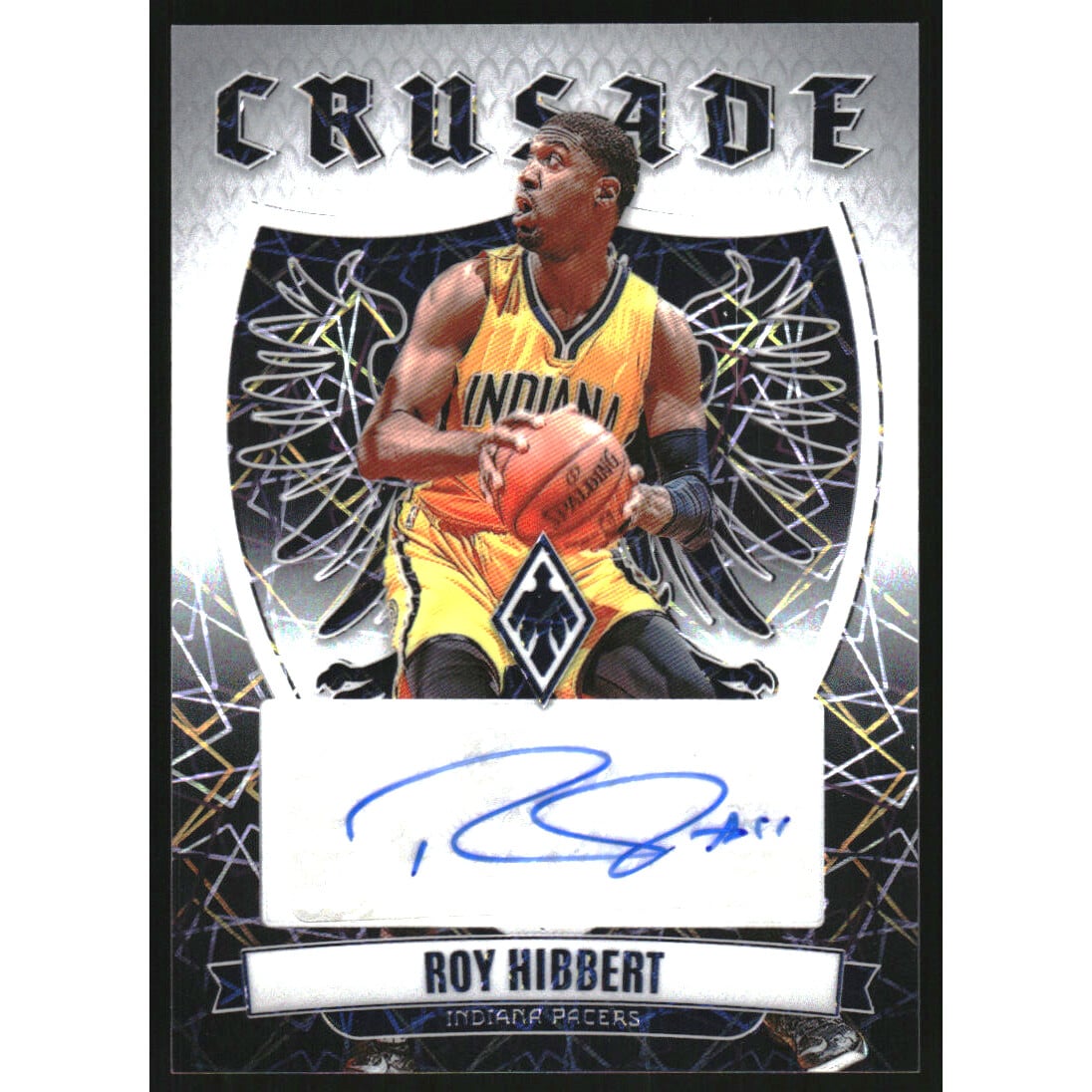 2023-24 Panini Phoenix Crusade Signatures Phoenix White Lazer #12 Roy Hibbert/99. rookie card picture