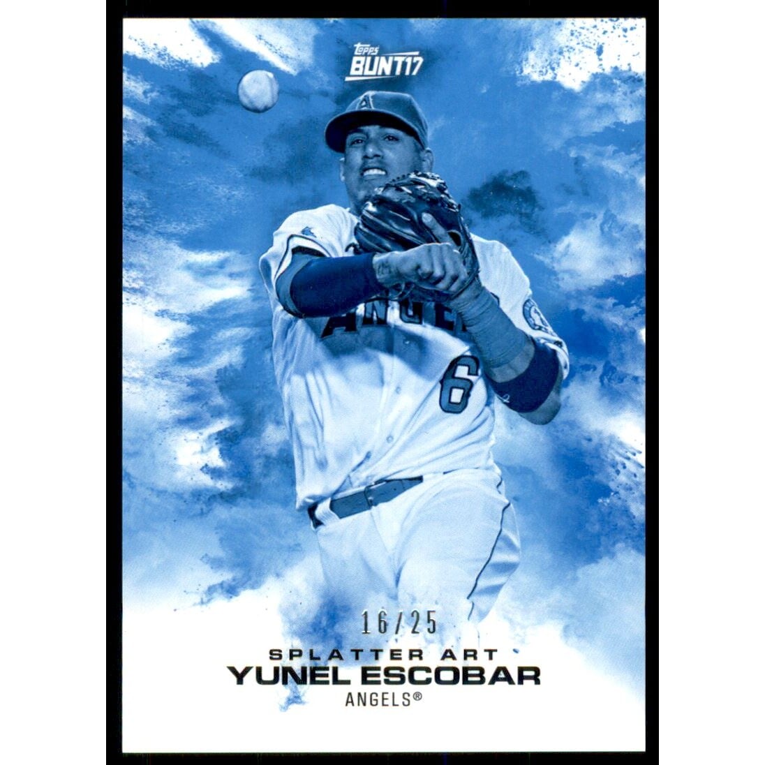 2017 Topps Bunt Splatter Art Purple #SPYE Yunel Escobar. rookie card picture