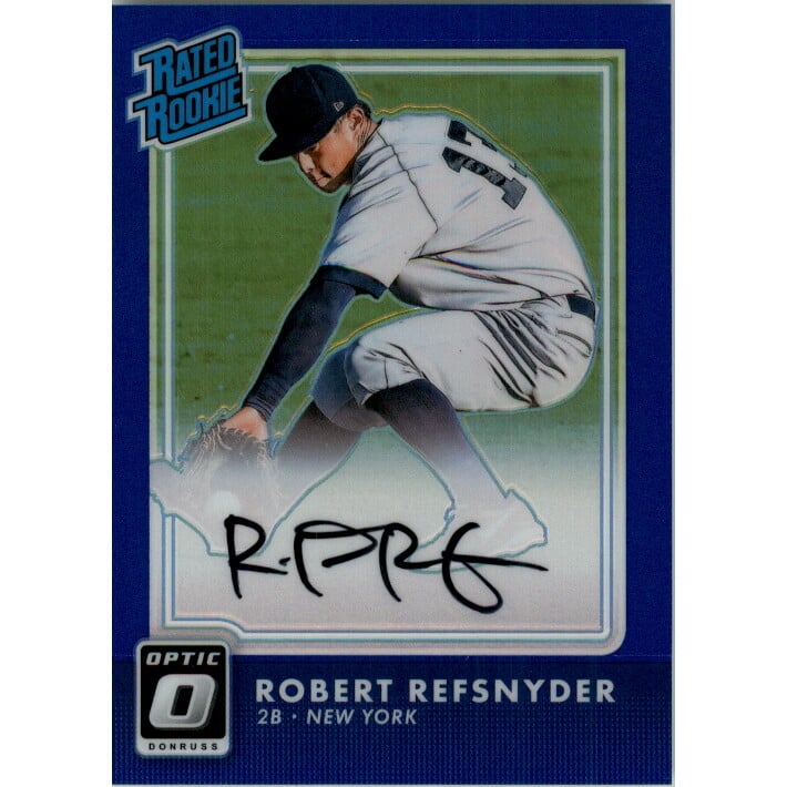 2016 Donruss Optic Rated Rookies Signatures Blue #29 Rob Refsnyder/75. rookie card picture
