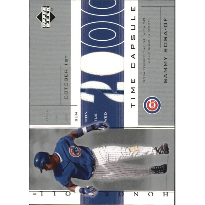 2002 Upper Deck Honor Roll Time Capsule Game Jersey #TCSS3 Sammy Sosa 00
