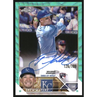 2023 Topps Chrome Rookie Autographs Aqua Wave Refractors #RADW Drew Waters