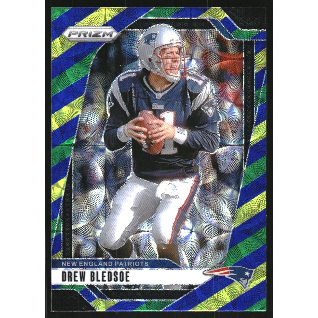 2024 Panini Prizm Prizms Choice Blue Yellow and Green #200 Drew Bledsoe. rookie card picture