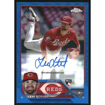 2023 Topps Chrome Update Autographs Blue Refractors #ACLS Levi Stoudt