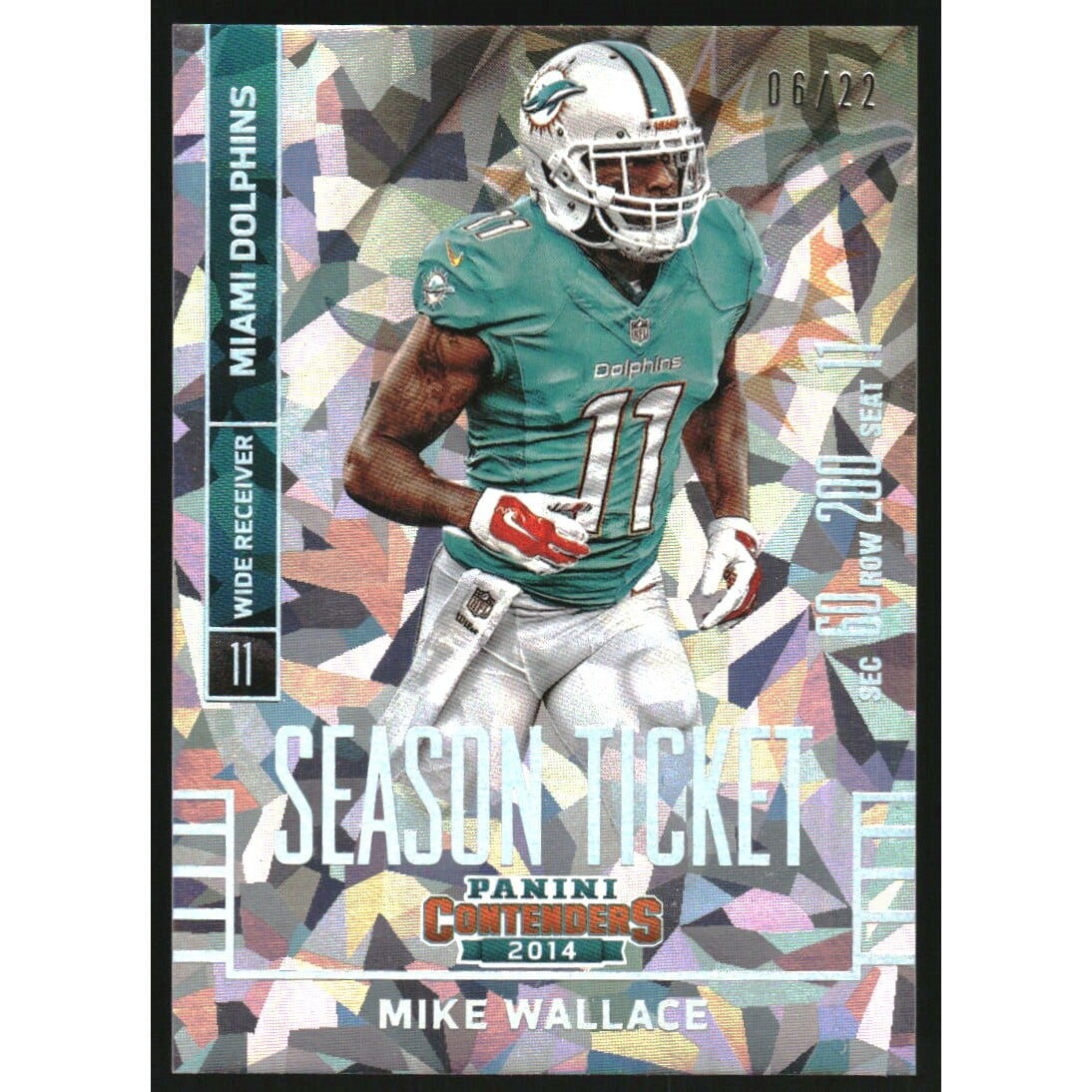 2014 Panini Contenders Cracked Ice #41 Mike Wallace. rookie card picture