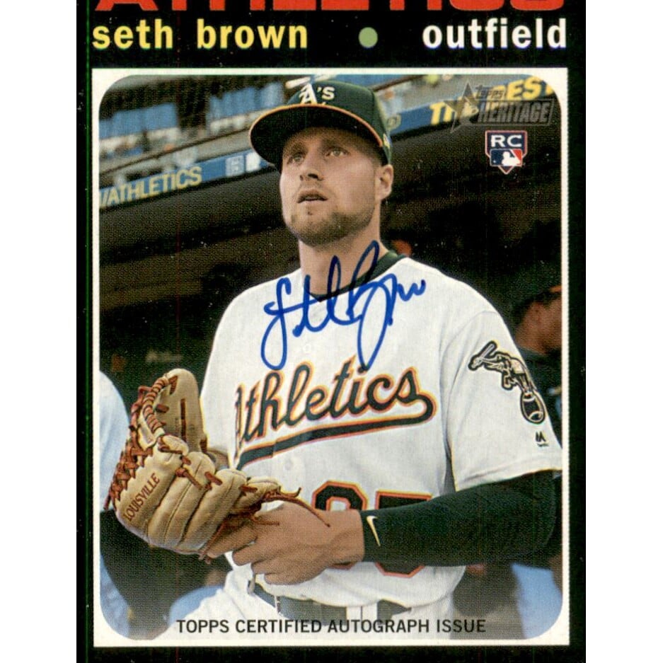 2020 Topps Heritage Real One Autographs #ROASB Seth Brown. rookie card picture