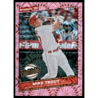 2020 Donruss Highlights Pink Fireworks #10 Mike Trout