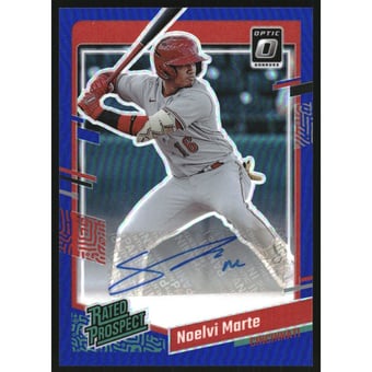 2023 Donruss Optic Rated Prospects Signatures Blue #29 Noelvi Marte/75