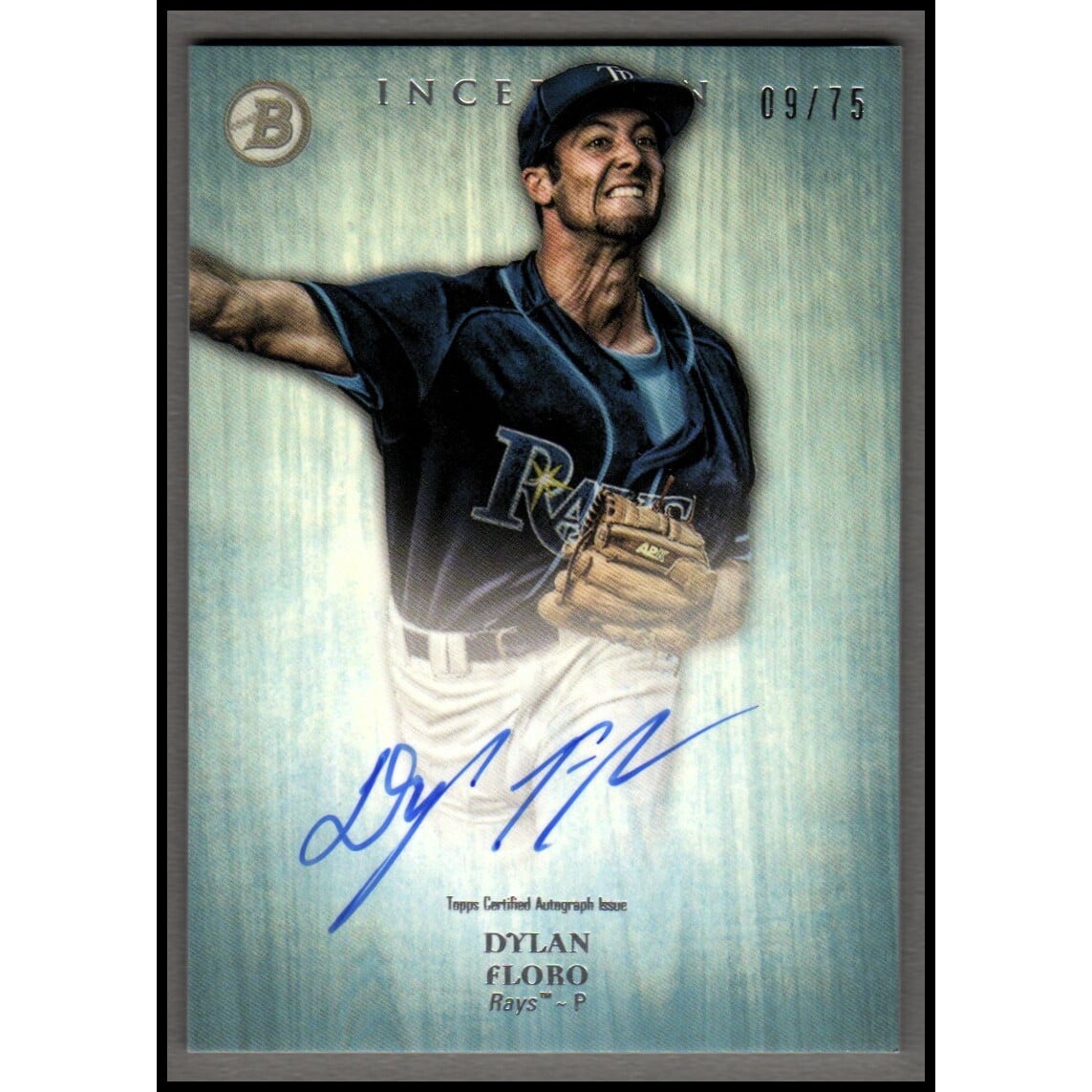 2014 Bowman Inception Prospect Autographs Blue #PADF Dylan Floro. rookie card picture