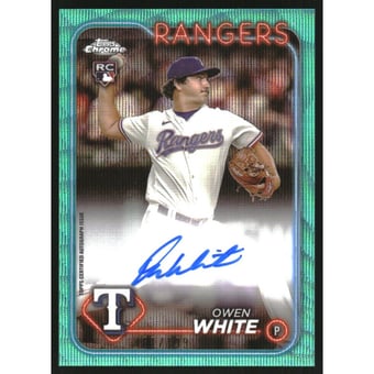 2024 Topps Chrome Rookie Autographs Aqua Wave Refractors #RAOW Owen White