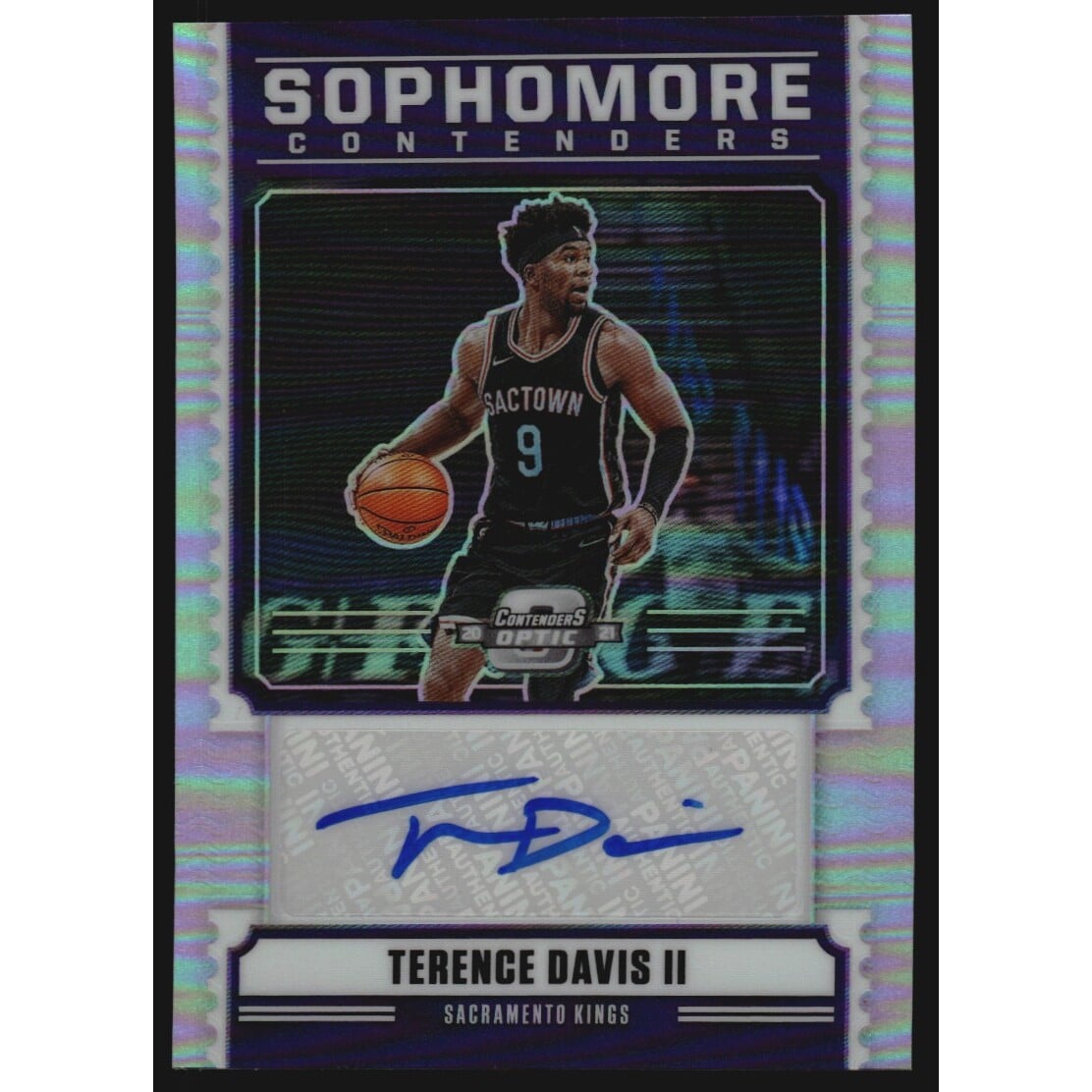 2020-21 Panini Contenders Optic Sophomore Contenders Autographs #13 Terence Davis II/149. rookie card picture