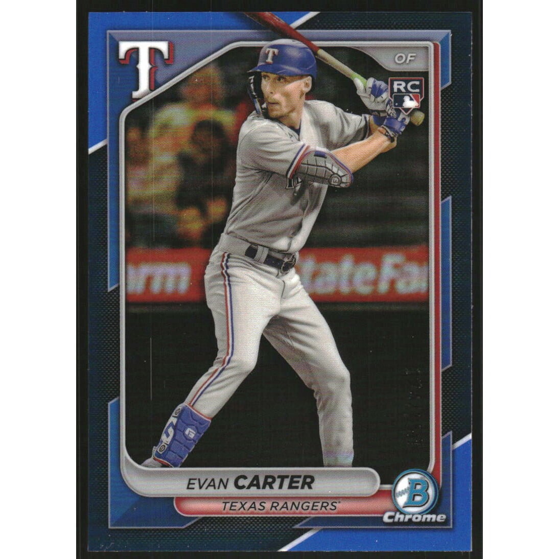 2024 Bowman Chrome Blue Refractors #65 Evan Carter. rookie card picture