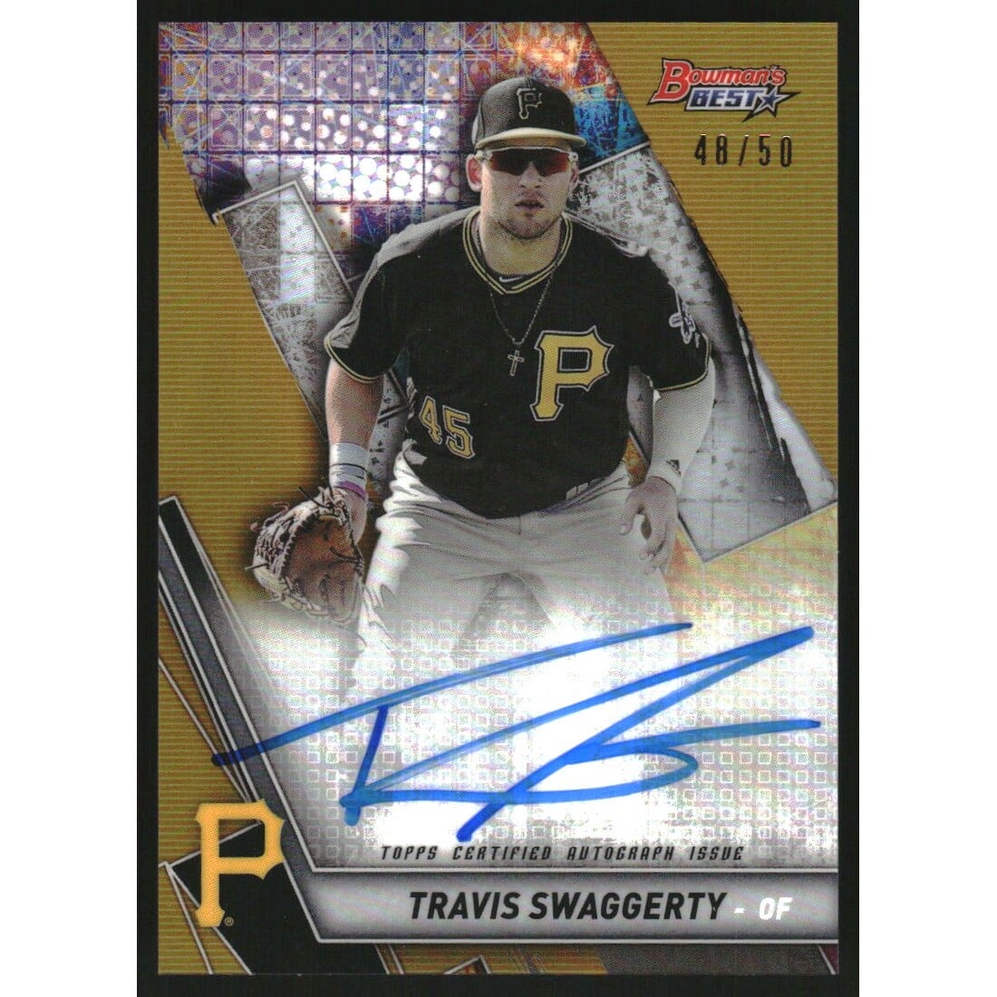 2019 Bowman's Best Best of '19 Autographs Gold Refractors #B19TS Travis Swaggerty. rookie card picture
