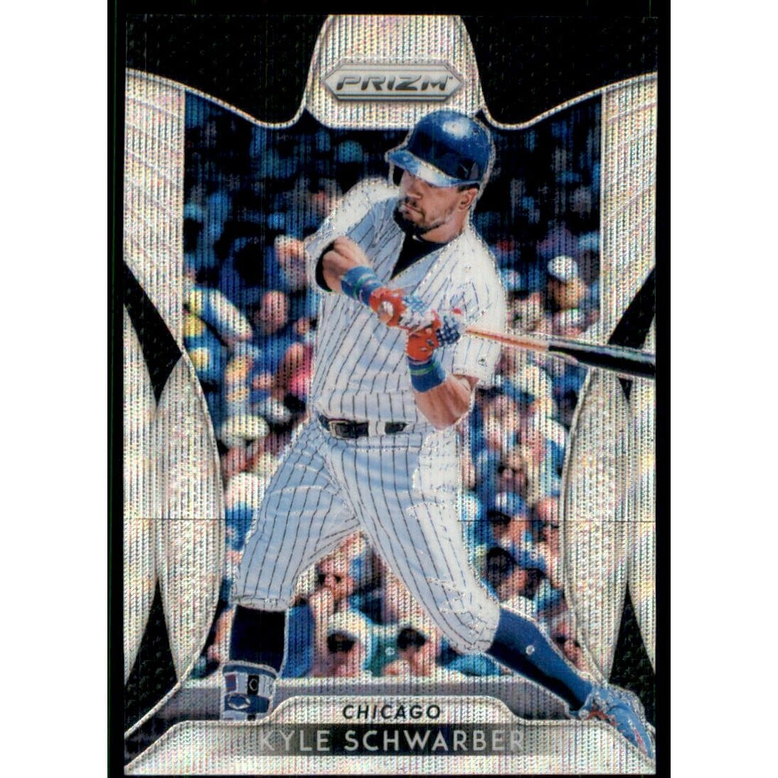 2019 Panini Prizm Prizms Blue Wave #14 Kyle Schwarber. rookie card picture