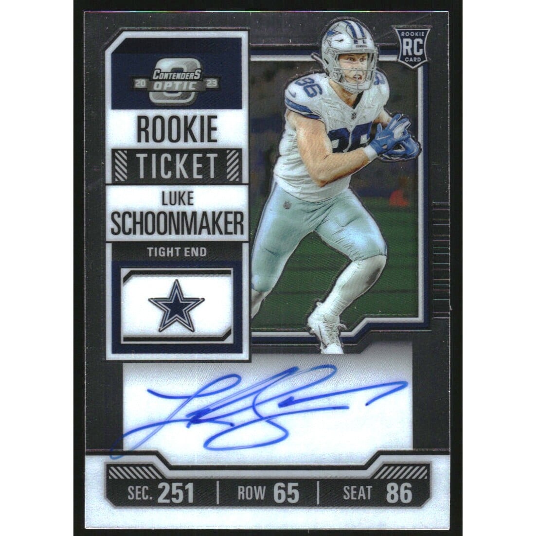 2023 Panini Contenders Optic #123 Luke Schoonmaker AU. rookie card picture