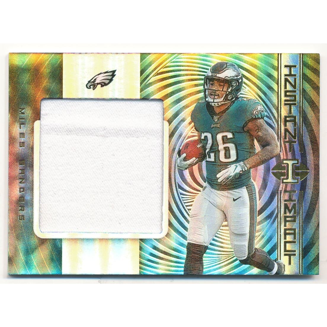 2019 Panini Illusions Instant Impact Jerseys #23 Miles Sanders. rookie card picture