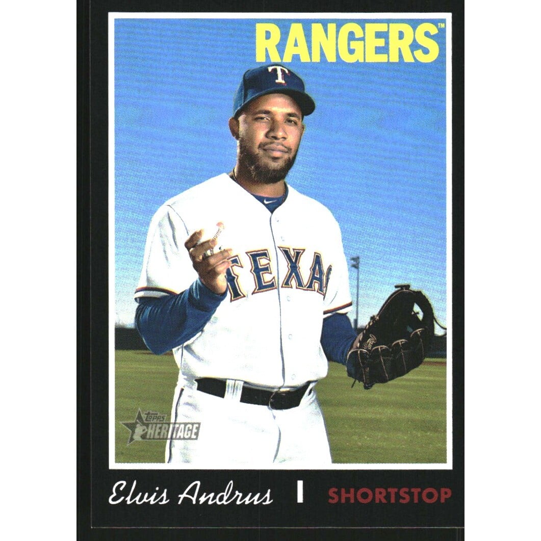 2019 Topps Heritage Black Border #303 Elvis Andrus. rookie card picture
