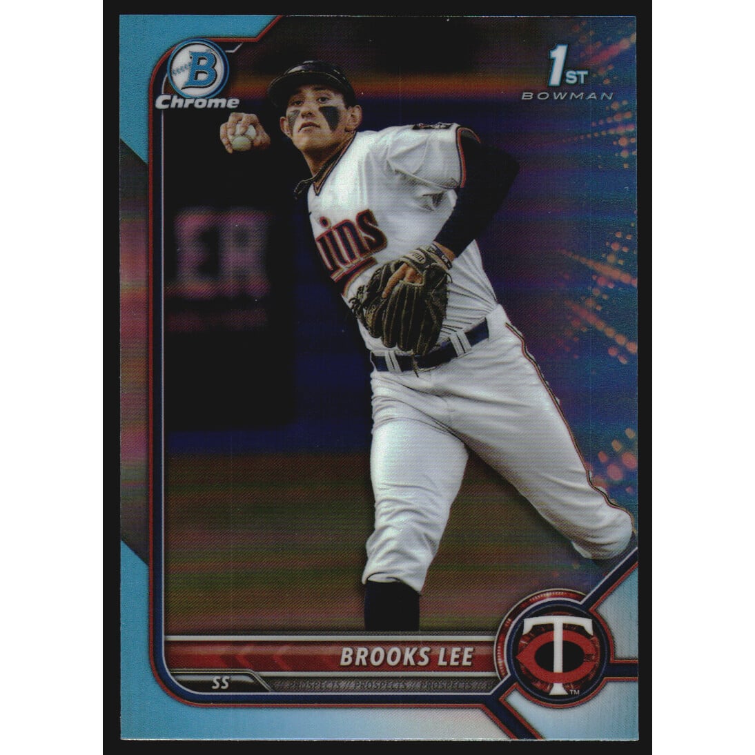 2022 Bowman Chrome Draft Sky Blue Refractors #BDC153 Brooks Lee. rookie card picture