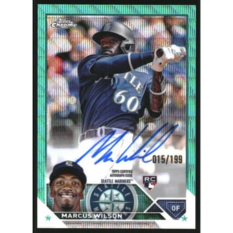 2023 Topps Chrome Rookie Autographs Aqua Wave Refractors #RAMWI Marcus Wilson