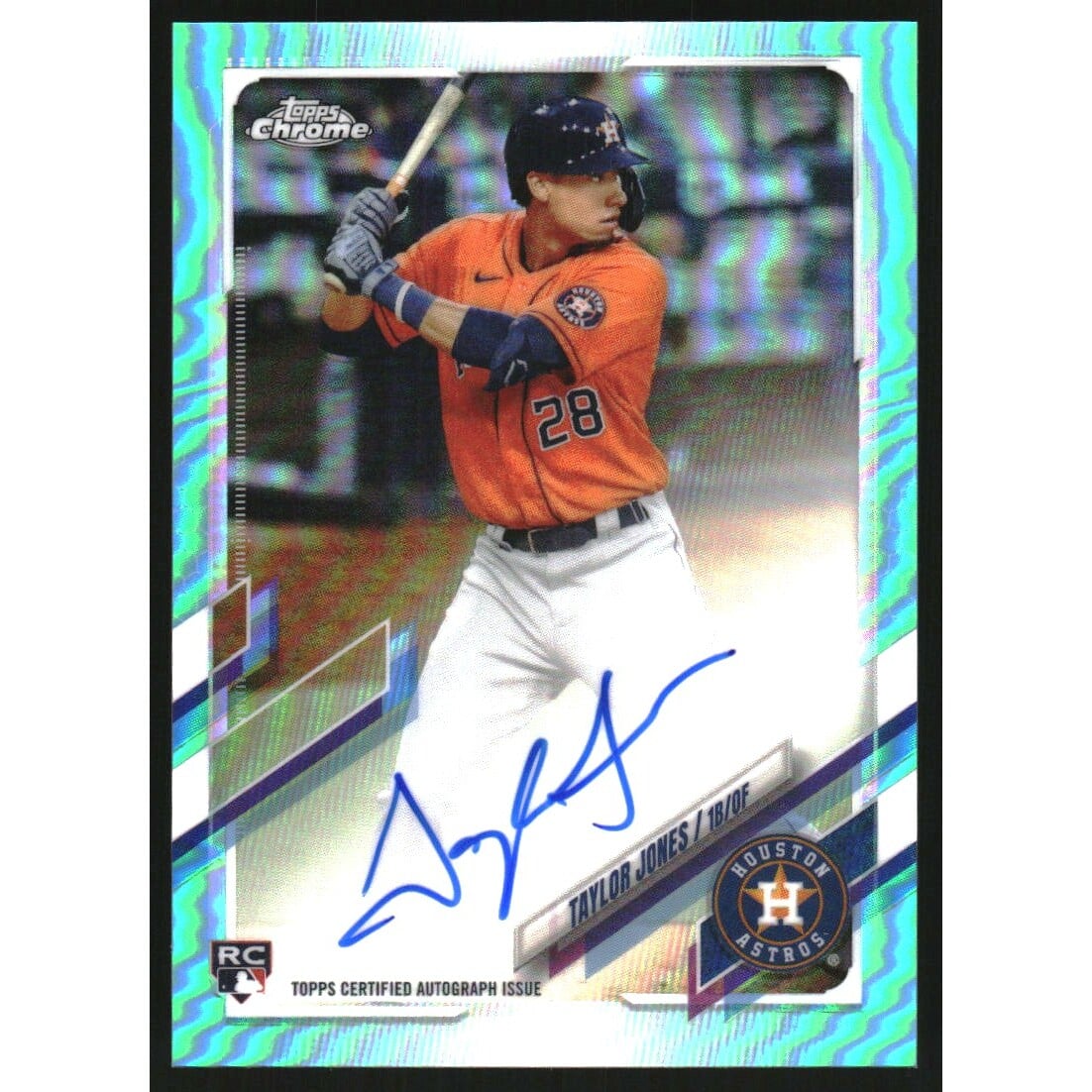 2021 Topps Chrome Rookie Autographs Aqua Refractors #RATJ Taylor Jones. rookie card picture