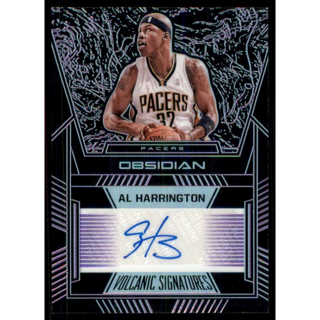 2019-20 Panini Obsidian Volcanic Signatures Electric Etch Purple #22 Al Harrington/75. rookie card picture