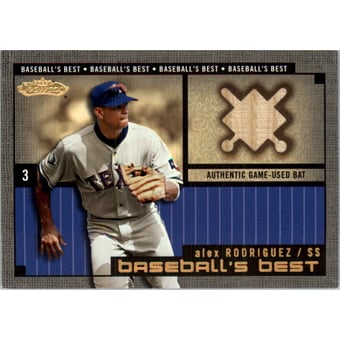 2002 Fleer Showcase Baseball's Best Memorabilia Gold #4 Alex Rodriguez Bat