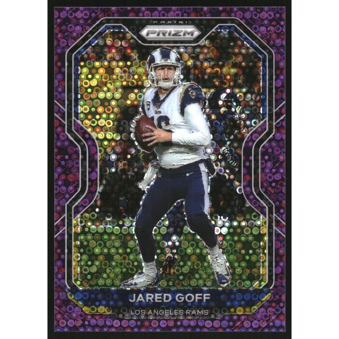 2020 Panini Prizm Prizms No Huddle Purple #275 Jared Goff. rookie card picture