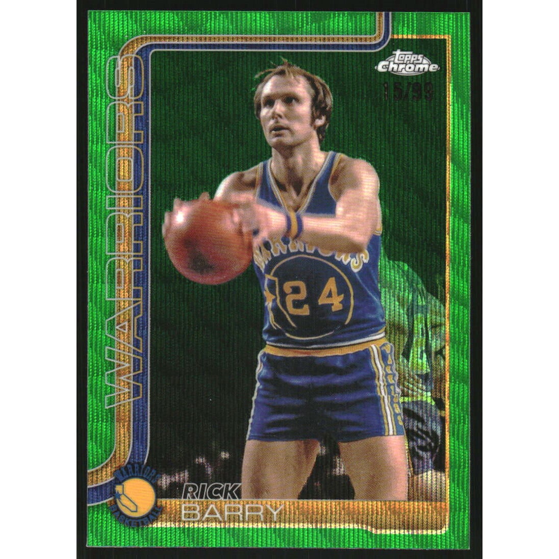 2025-26 Topps Chrome Green Wave Refractors #249 Rick Barry. rookie card picture