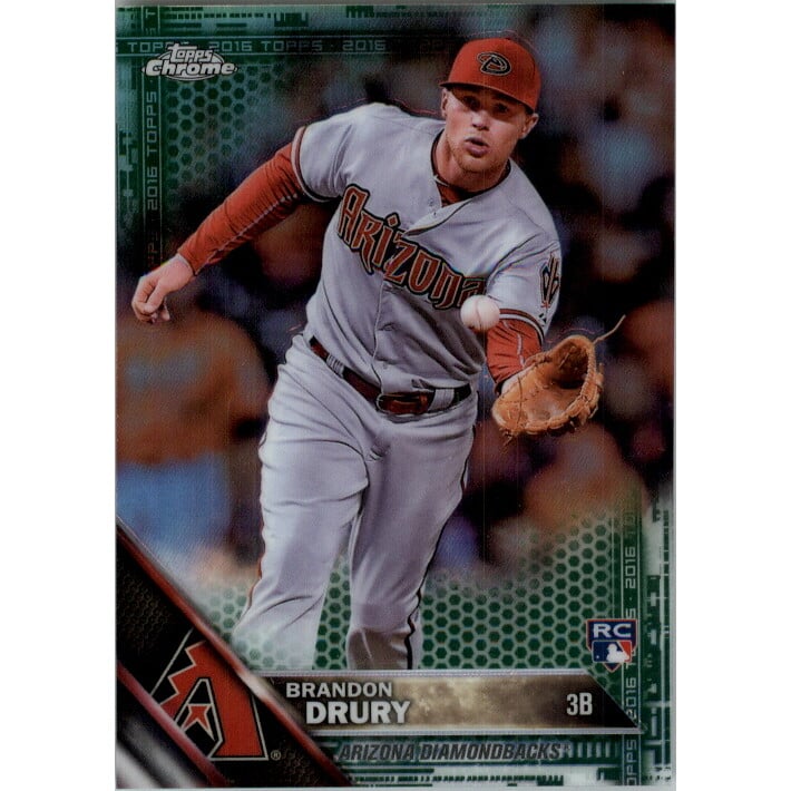 2016 Topps Chrome Green Refractors #19 Brandon Drury. rookie card picture
