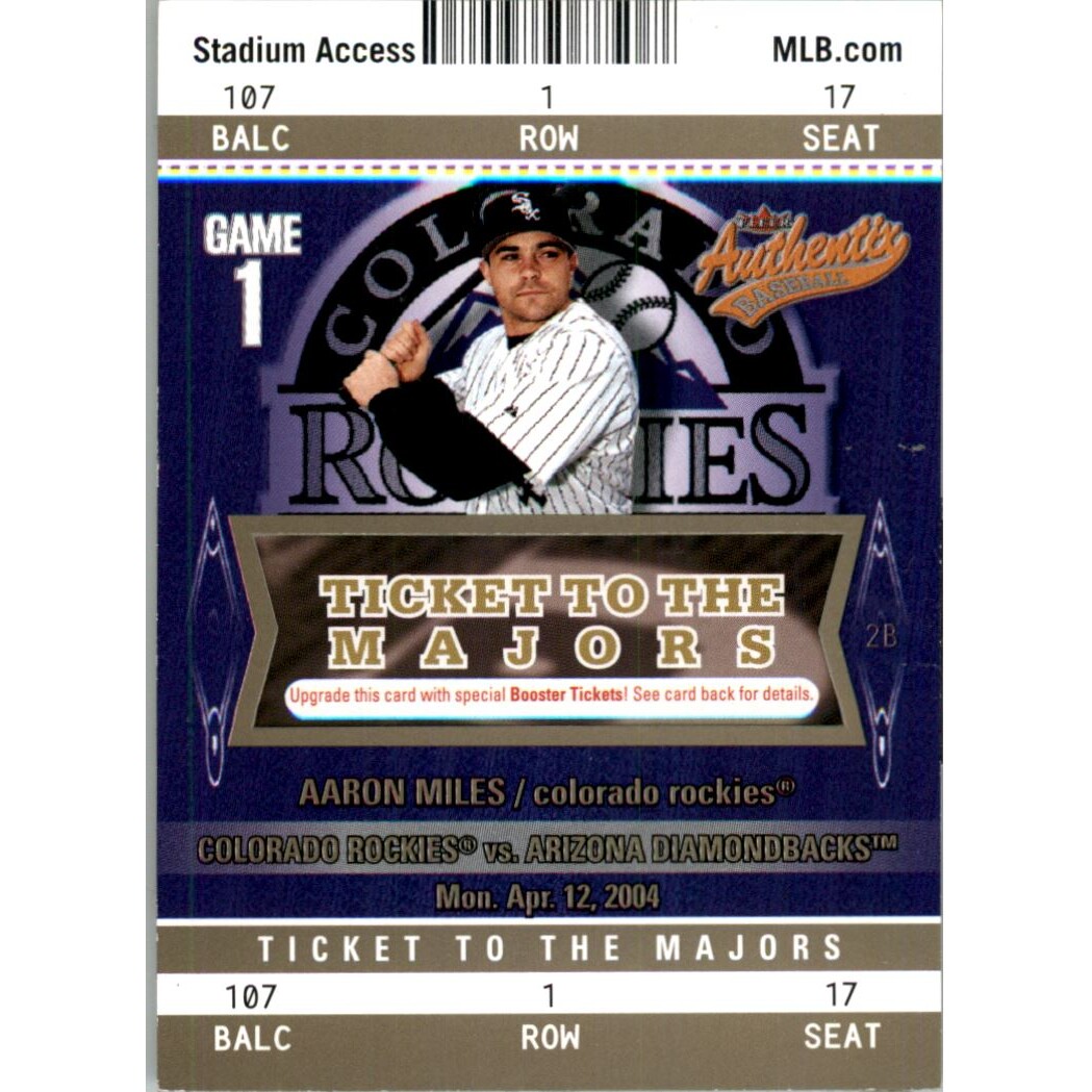 2004 Fleer Authentix Club Box #117 Aaron Miles TM 2004 Fleer Authentix Club Box #117 Aaron Miles TM
