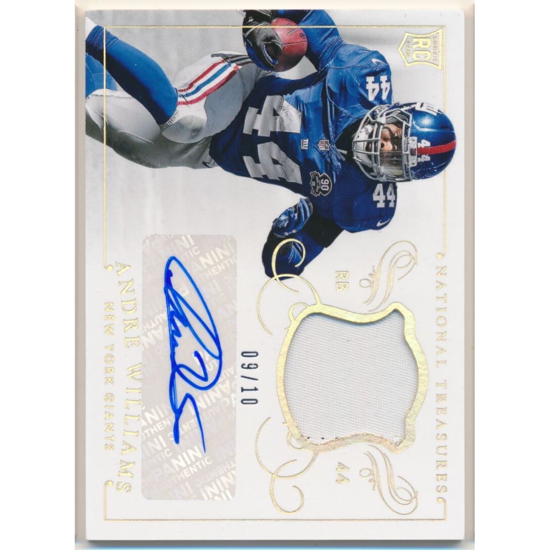 2014 Panini National Treasures Signature Materials Gold #78 Andre Williams/10. rookie card picture