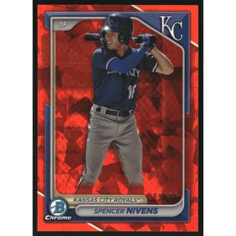 2024 Bowman Chrome Sapphire Prospects Orange Refractors #BCP37 Spencer Nivens