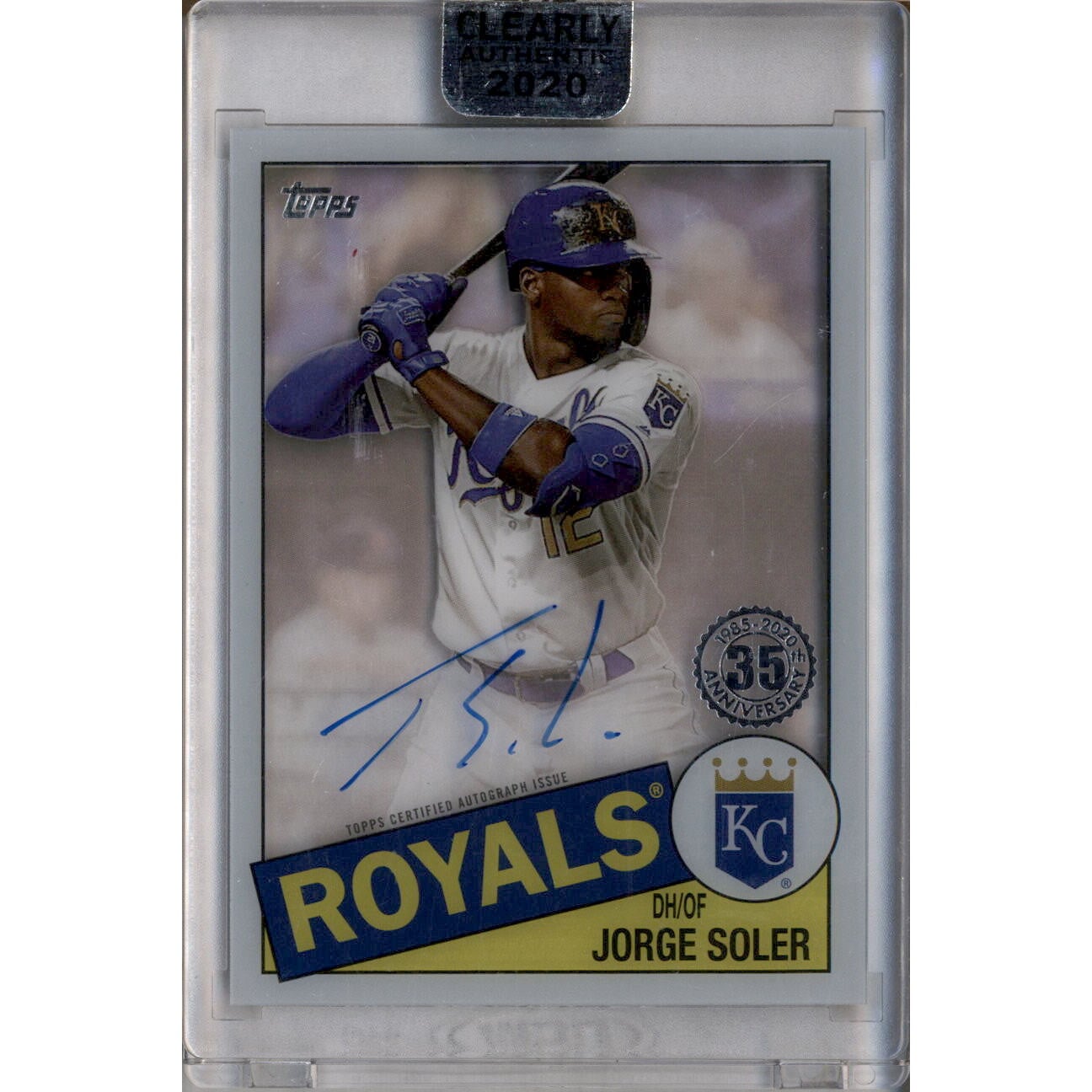 2020 Topps Clearly Authentic '85 Topps Autographs #TBAJSO Jorge Soler. rookie card picture