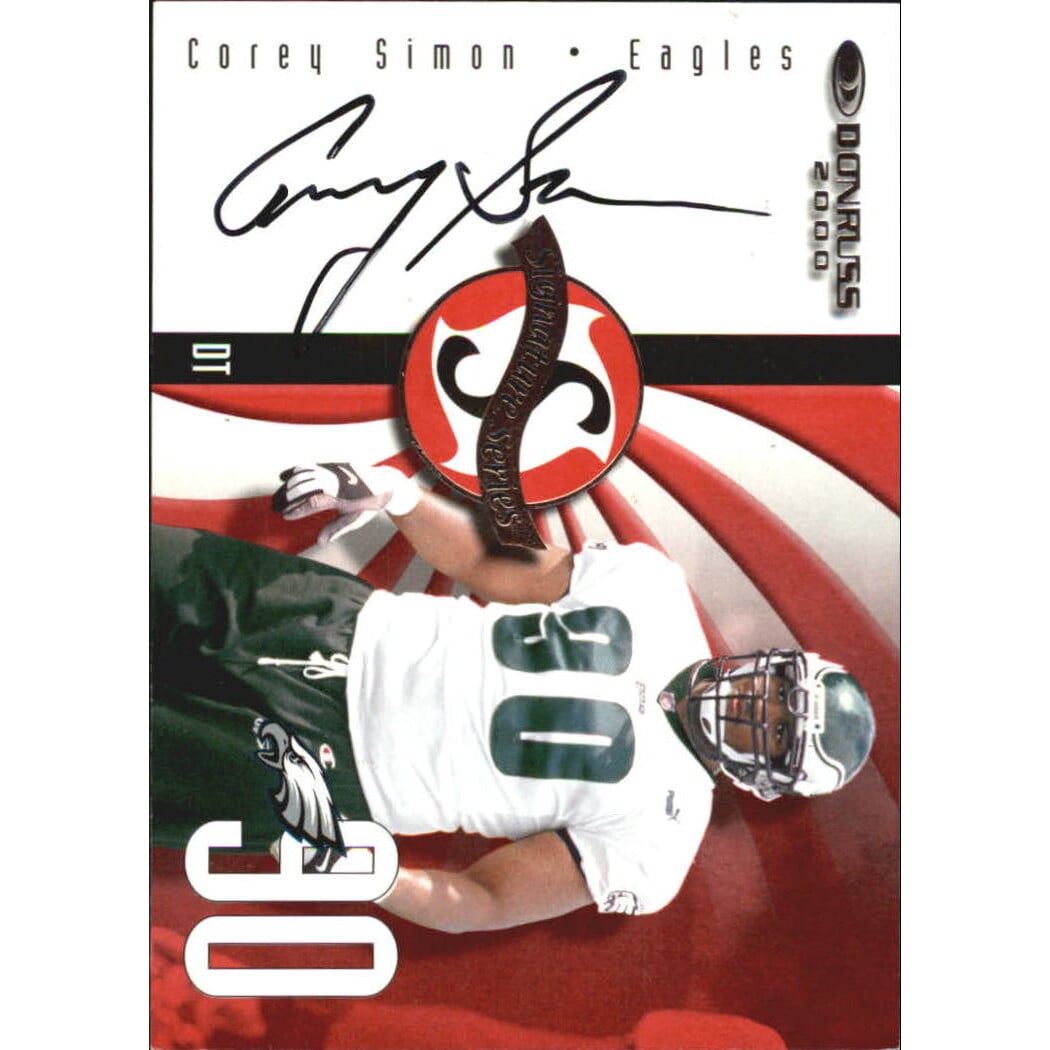 2000 Donruss Signature Series Red #50 Corey Simon/175*. rookie card picture