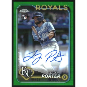 2024 Topps Chrome Rookie Autographs Green Refractors #RALP Logan Porter