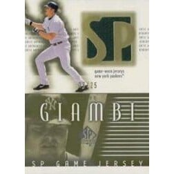 2002 SP Authentic Game Jersey Gold #JJGR Jason Giambi/25