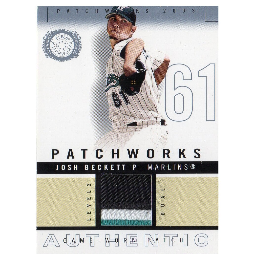 2003 Fleer Patchworks Game-Worn Patch Level 2 Dual #JB Josh Beckett. rookie card picture