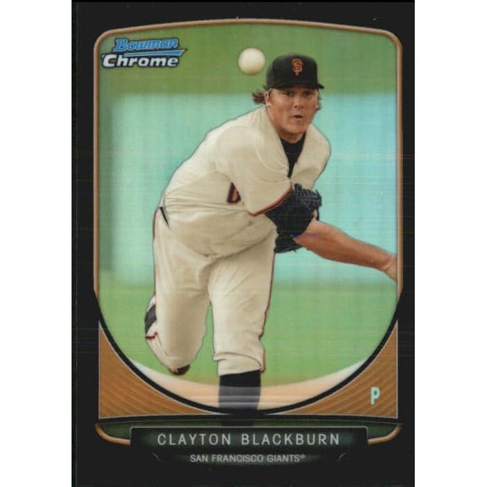 2013 Bowman Chrome Prospects Black Refractors #BCP98 Clayton Blackburn. rookie card picture