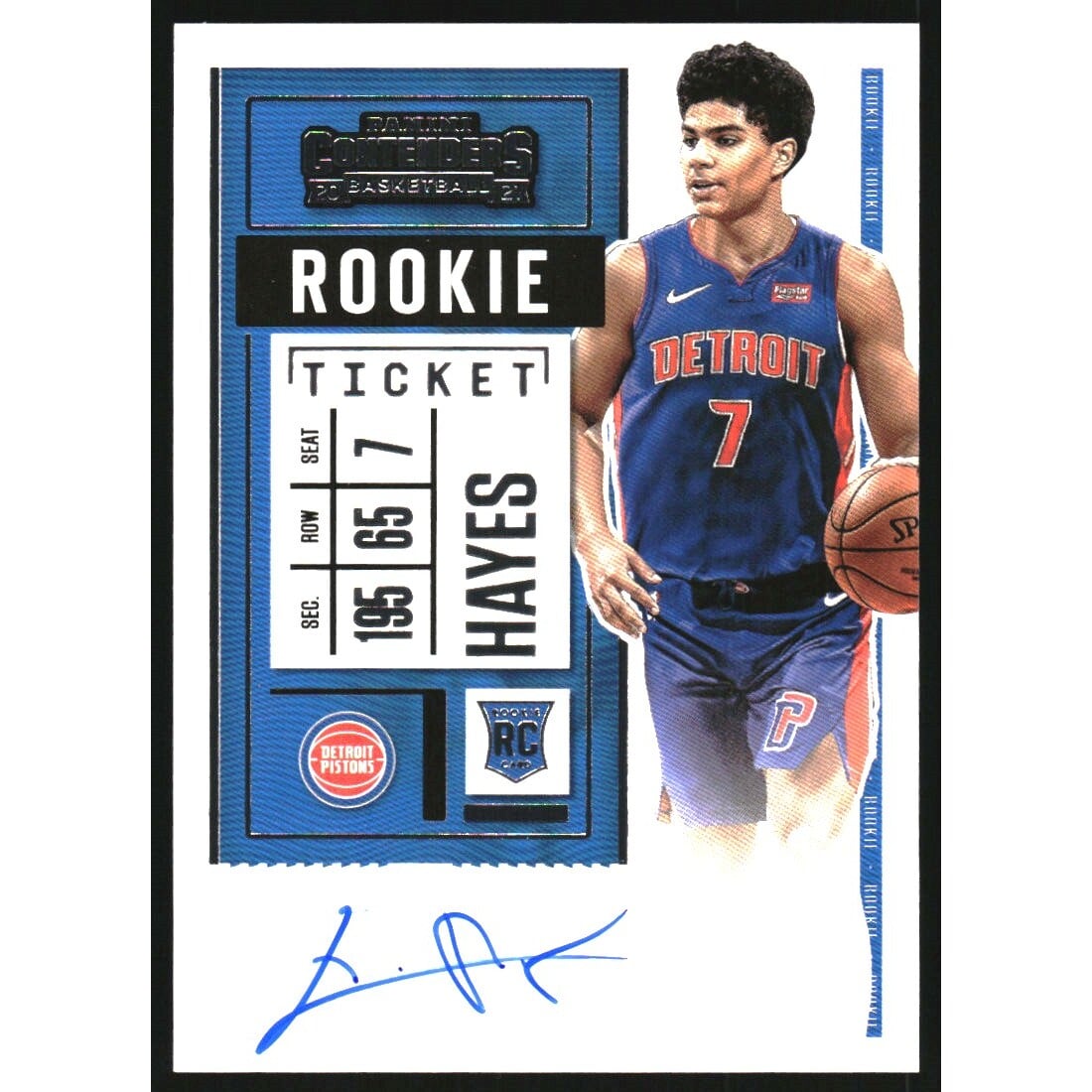2020-21 Panini Contenders Photo Variation Autographs #117 Killian Hayes AU. rookie card picture