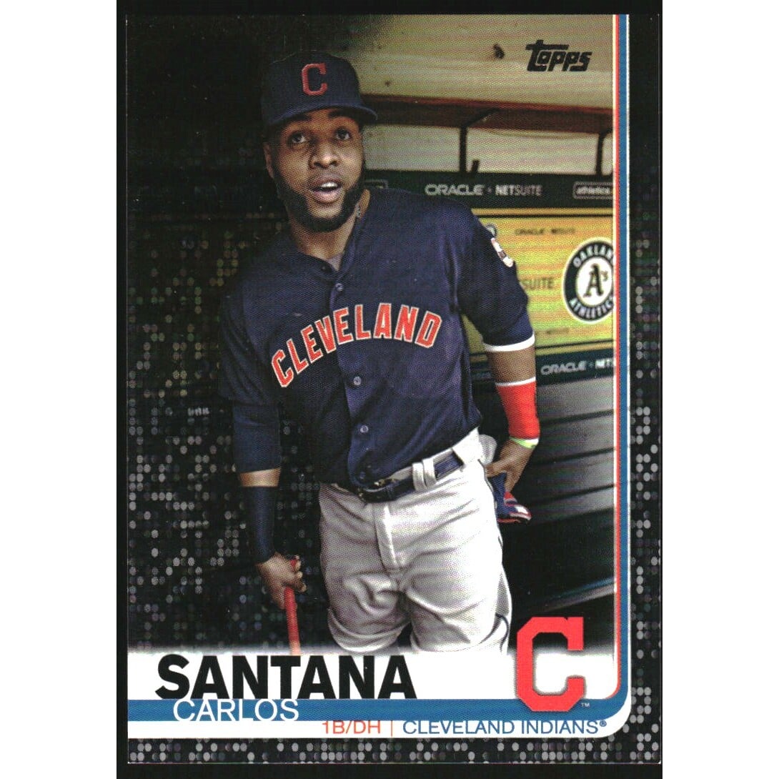 2019 Topps Black #585 Carlos Santana. rookie card picture