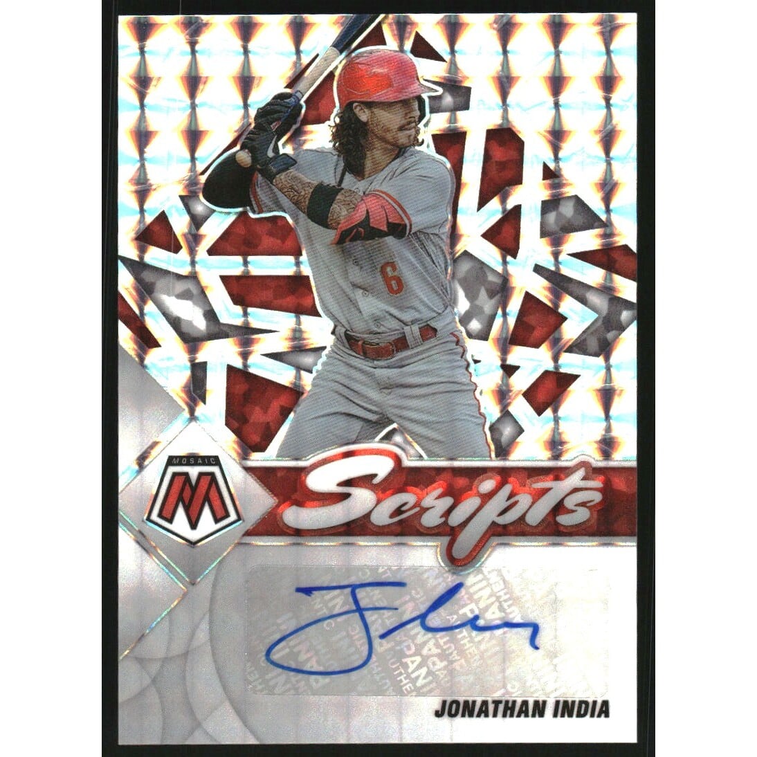 2022 Panini Mosaic Scripts #80 Jonathan India. rookie card picture