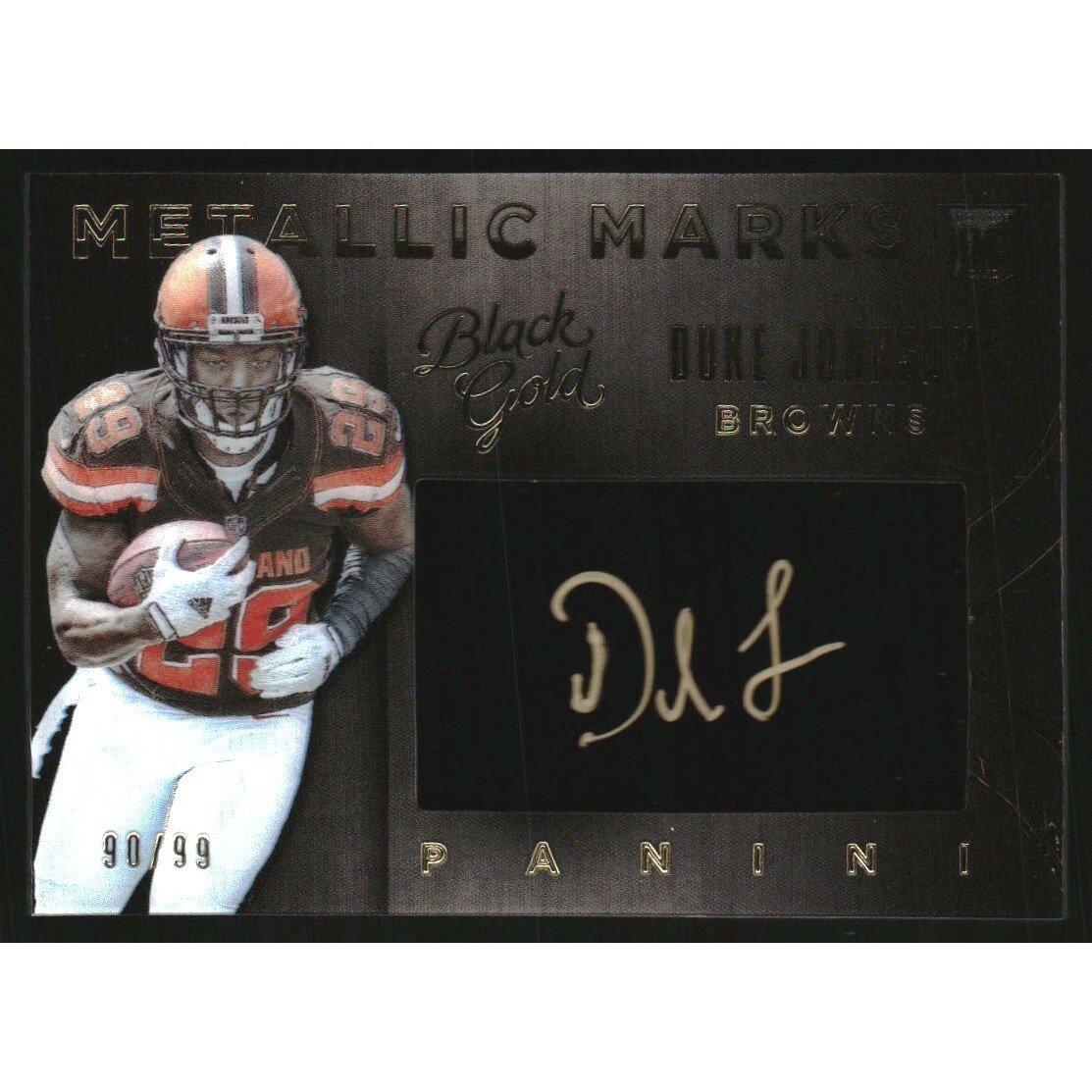 2015 Panini Black Gold Metallic Marks #MMDU Duke Johnson. rookie card picture