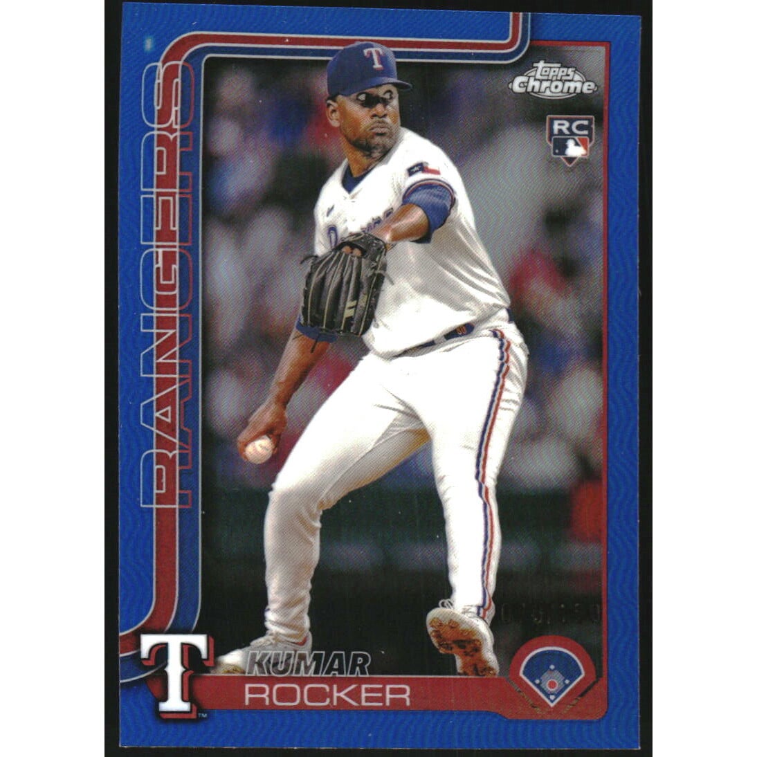2025 Topps Chrome Blue Refractors #73 Kumar Rocker. rookie card picture
